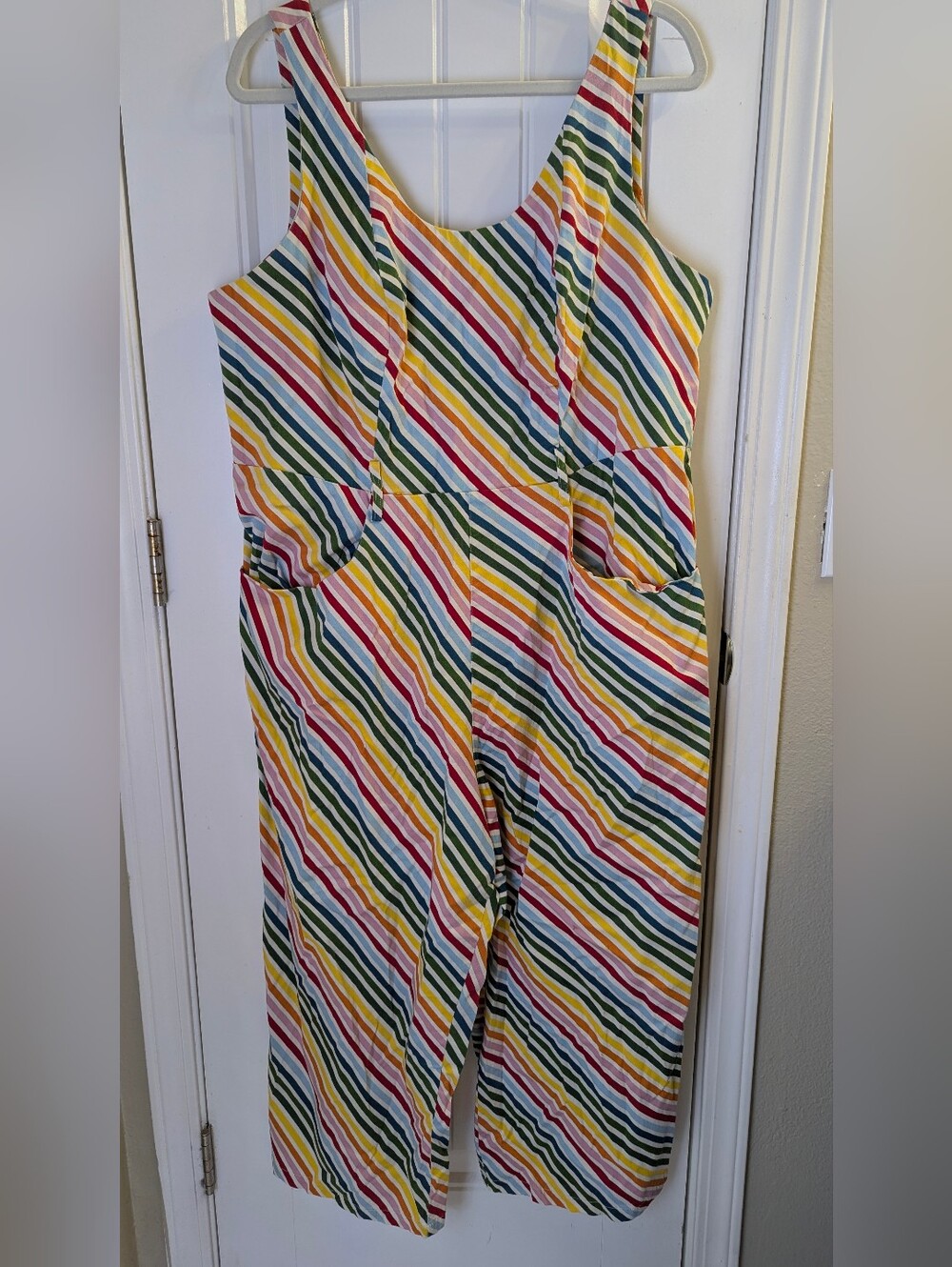 🌈 🌈 🌈 ModCloth X Collectif Rainbow Diagonal Stripe Jumpsuit 🌈🌈🌈